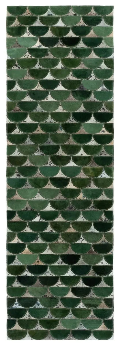 Safavieh Studio Leather 2'-3" x 7'-0" Rug in Green / Grey