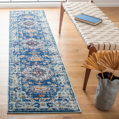 Safavieh Madison 2'-0" x 8'-0" Rug in Dark Blue / Light Blue
