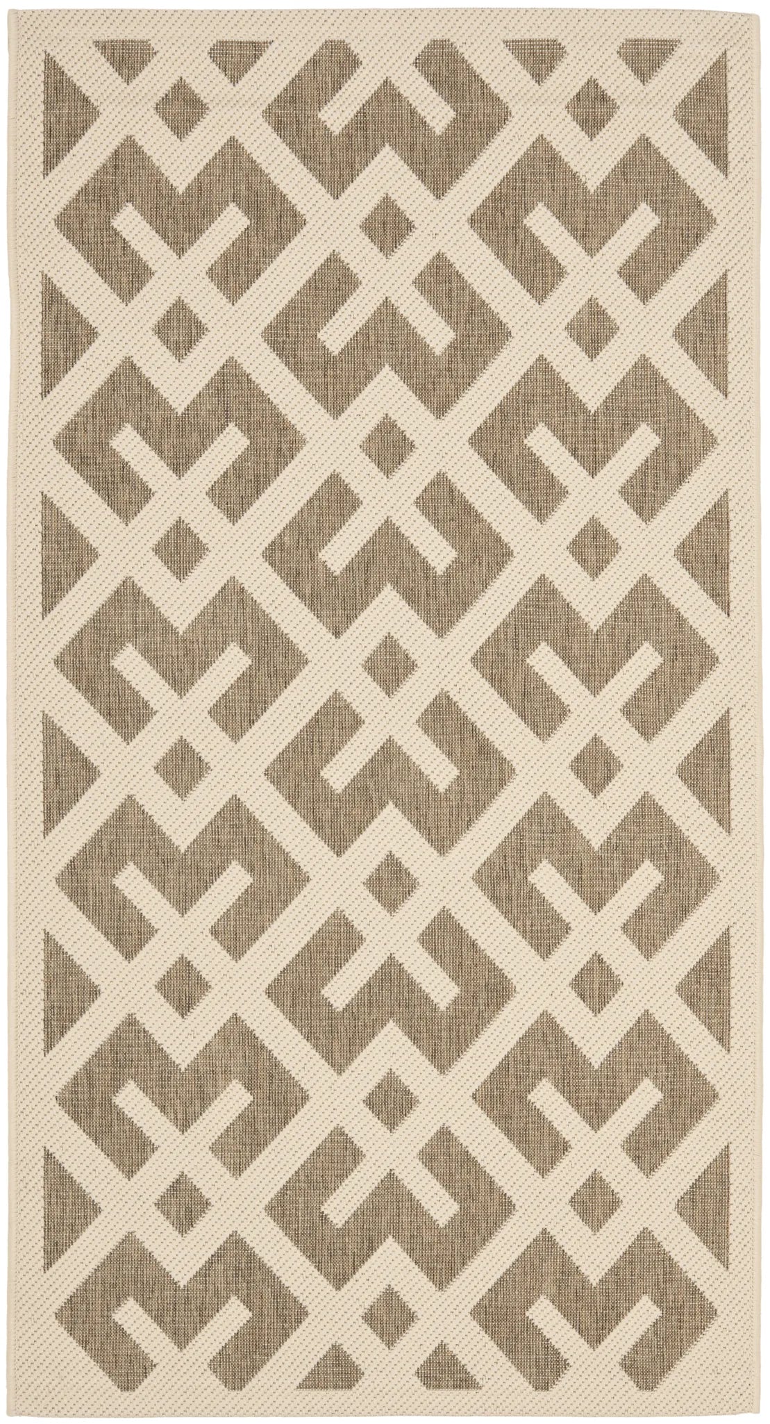 Safavieh Courtyard 2'-7" x 5'-0" Rug in Brown / Bone