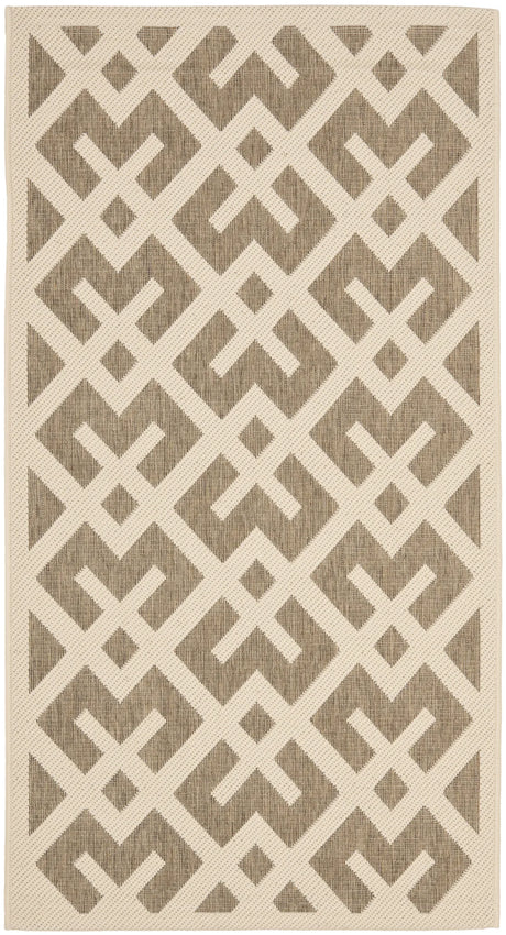 Safavieh Courtyard 2'-7" x 5'-0" Rug in Brown / Bone