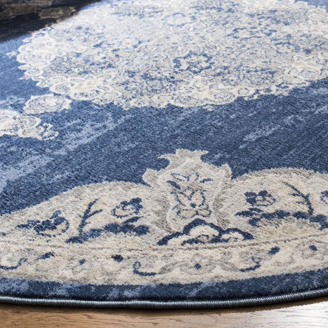 Safavieh Brentwood 5'-0" x 5'-0" Rug in Navy / Light Grey