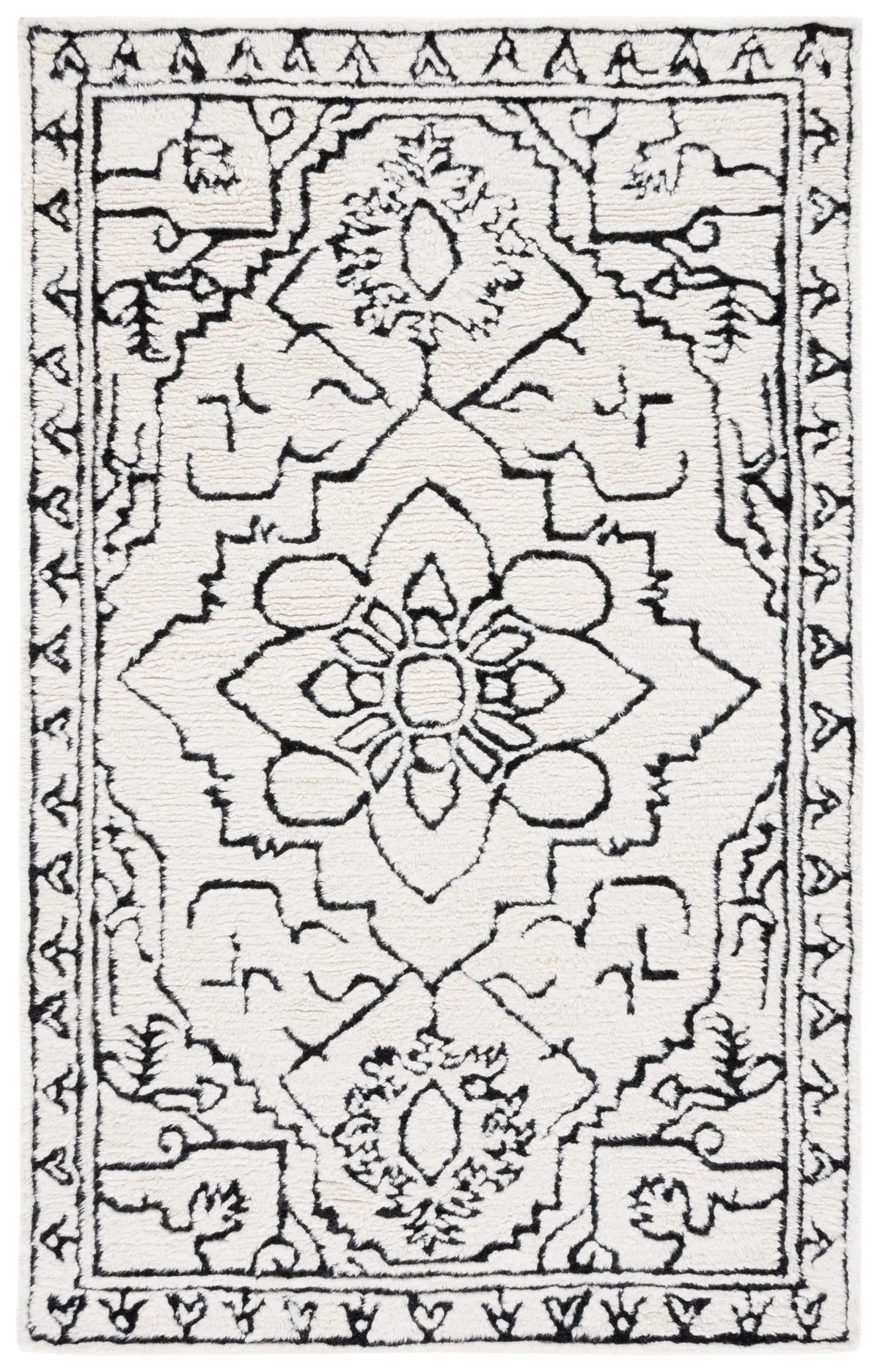Safavieh Casablanca 4'-0" x 6'-0" Rug in Ivory / Black