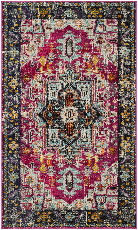 Safavieh Monaco 3'-0" x 5'-0" Rug in Fuchsia / Grey