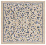 Safavieh Courtyard 6'-7" x 6'-7" Rug in Natural / Blue