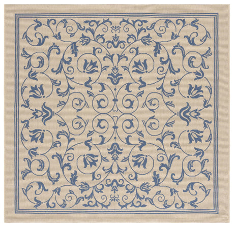 Safavieh Courtyard 6'-7" x 6'-7" Rug in Natural / Blue