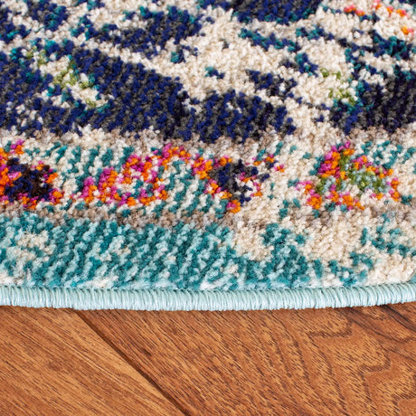 Safavieh Madison 5'-0" x 5'-0" Rug in Black / Teal