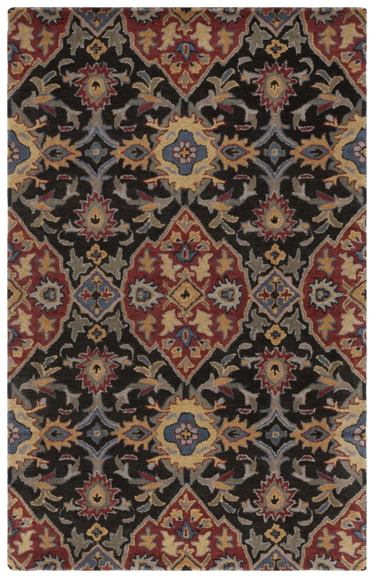 Safavieh Heritage 4'-0" x 6'-0" Rug in Charcoal / Red
