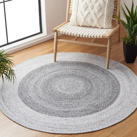 Safavieh Braided 5'-0" x 5'-0" Rug in Dark Grey / Light Grey