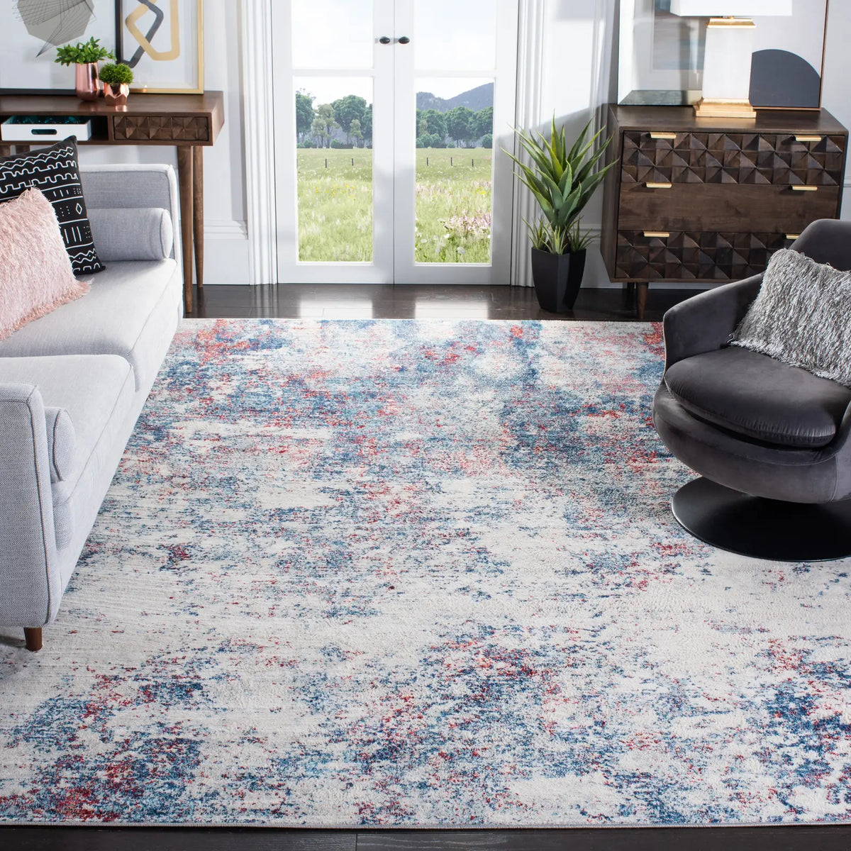 Safavieh Brentwood 10'-0" x 13'-0" Rug in Navy / Red