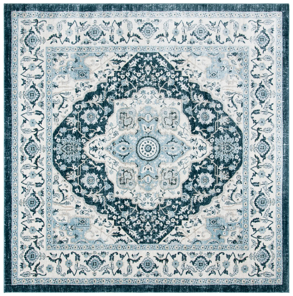 Safavieh Isabella 6'-7" x 6'-7" Rug in Navy / Creme