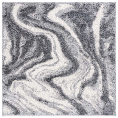 Safavieh Hi-Lo Shag 6'-7" x 6'-7" Rug in Grey / Light Grey