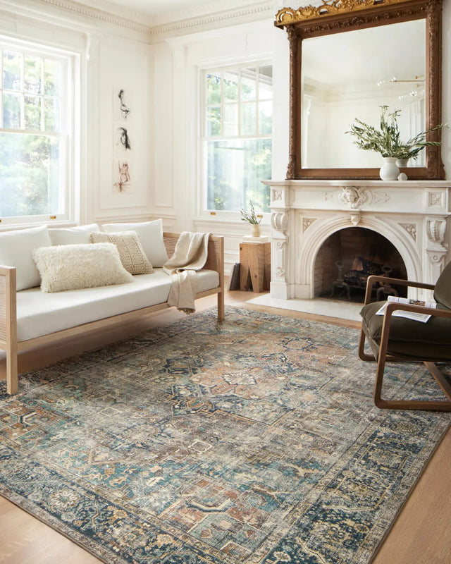 Loloi Margot Mat-02 Terracotta/Lagoon Rugs - room scene 2