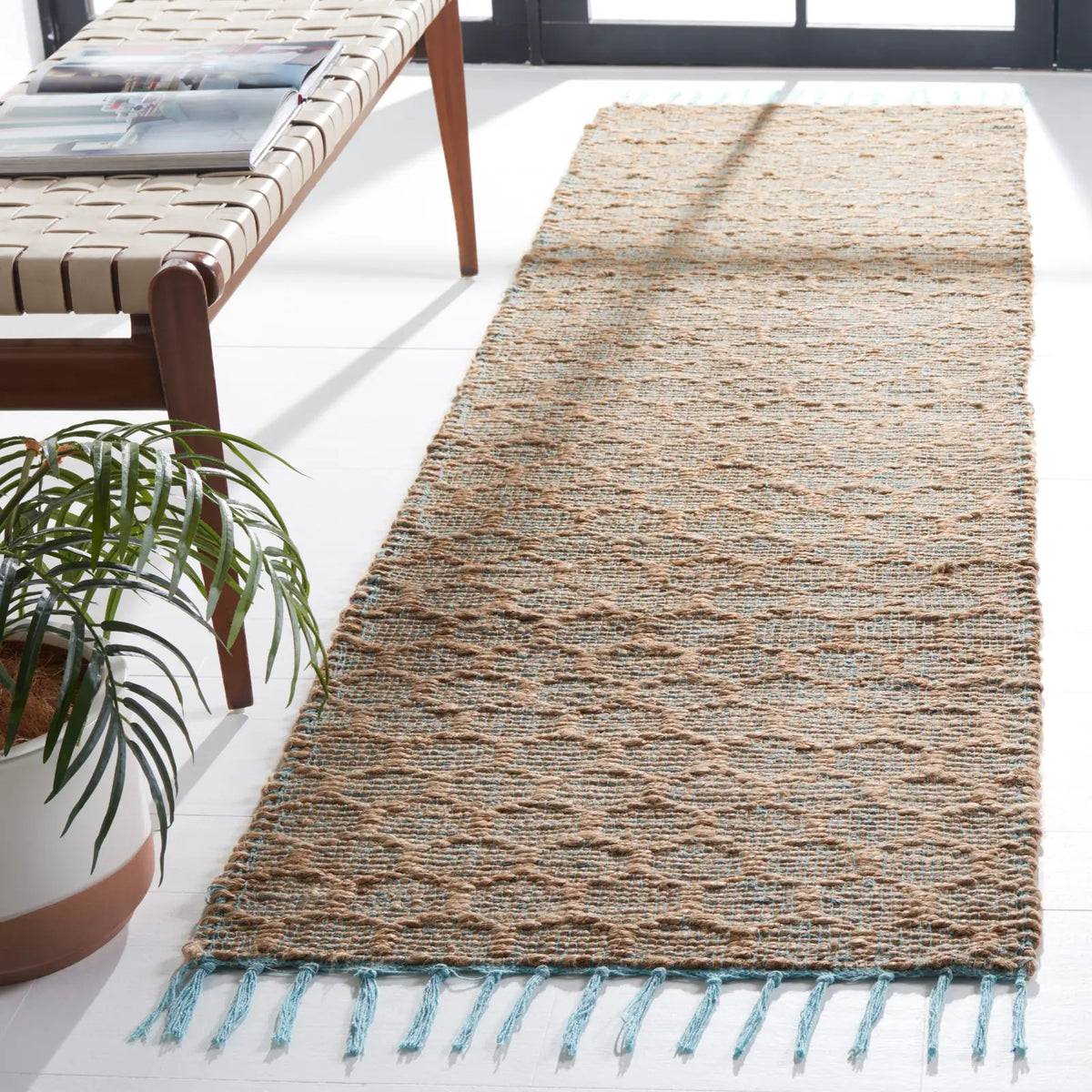 Safavieh Cape Cod 2'-3" x 8'-0" Rug in Light Blue / Natural