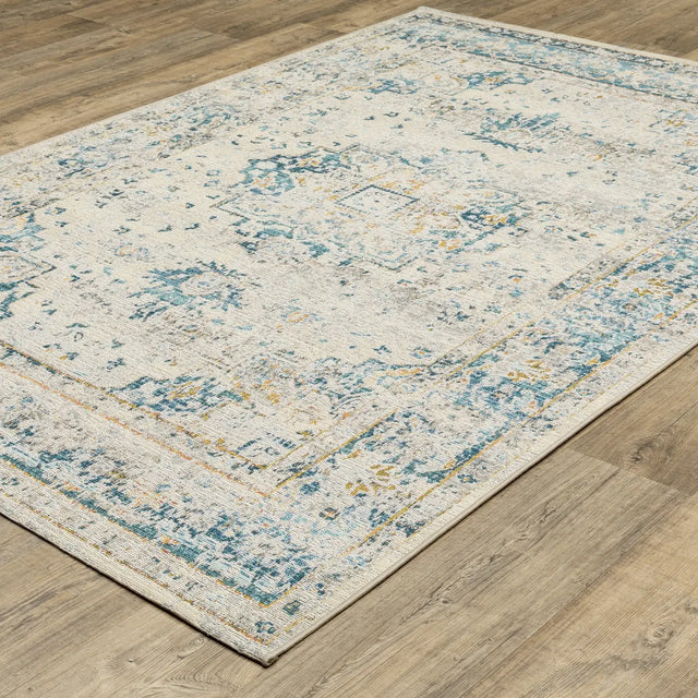 Oriental Weavers Sphinx Naples 1221X Blue Rugs - angle detail