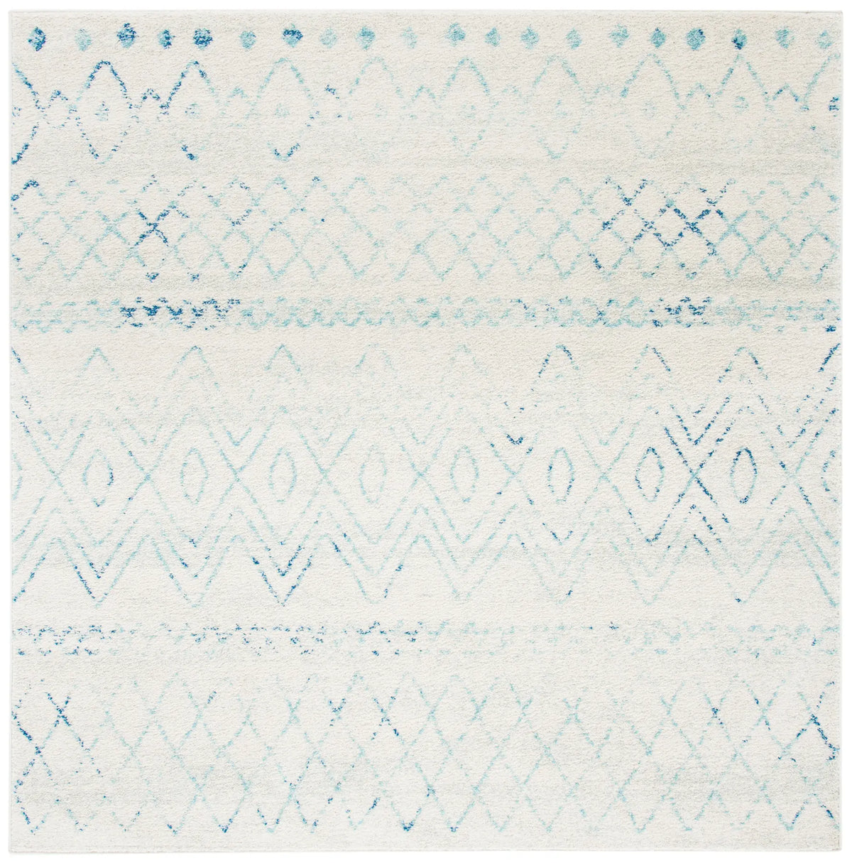 Safavieh Madison 700 6'-7" x 6'-7" Rug in Ivory / Aqua