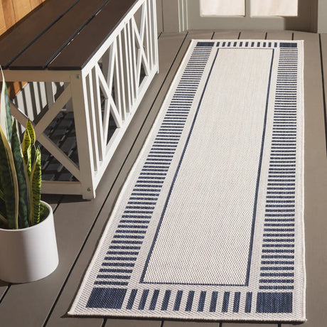 Safavieh Beach House 2'-0" x 8'-0" Rug in Ivory / Navy