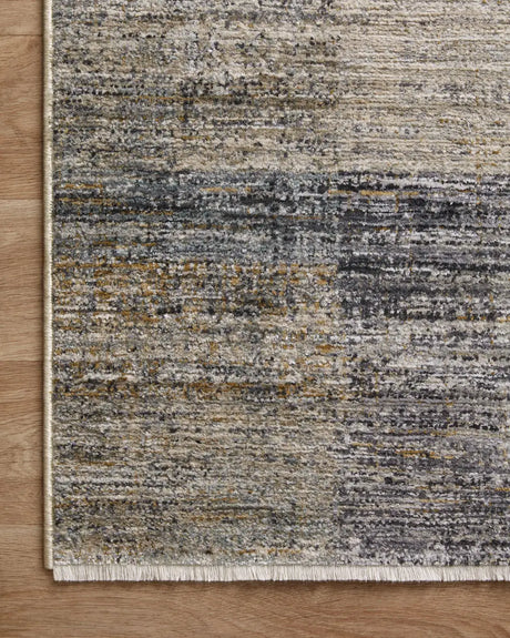 Loloi Soho Soh-08 Grey/Gold Rug - corner on wood