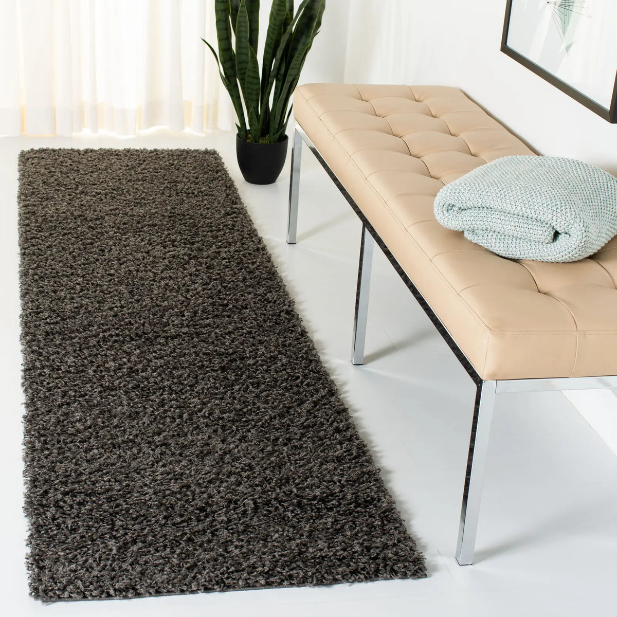 Safavieh Sga-Athens Shag 2'-3" x 8'-0" Rug in Dark Grey