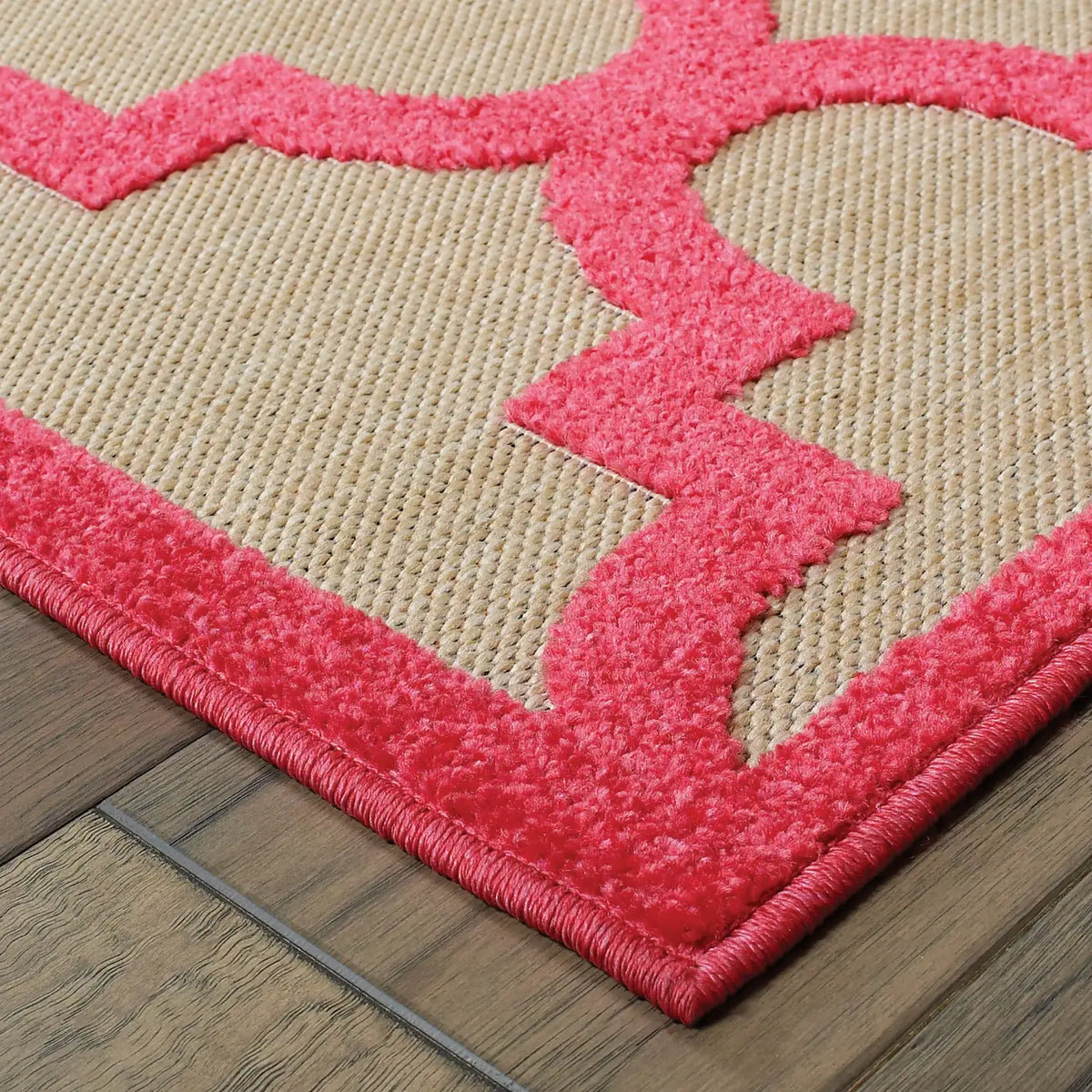 Oriental Weavers Sphinx Cayman 660P9 Sand / Pink Rugs - corner detail