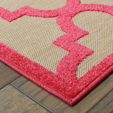 Oriental Weavers Sphinx Cayman 660P9 Sand / Pink Rugs - corner detail