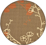 Safavieh Courtyard 5'-3" x 5'-3" Rug in Brown Natural / Terracotta