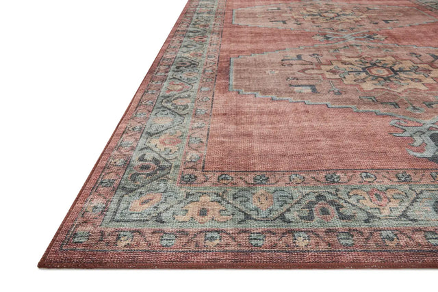 Loloi Heidi Hei-05 Spice/Aqua Rugs - rug corner