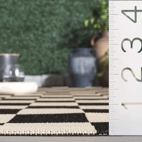 Safavieh Courtyard 4'-0" x 5'-7" Rug in Black / Beige