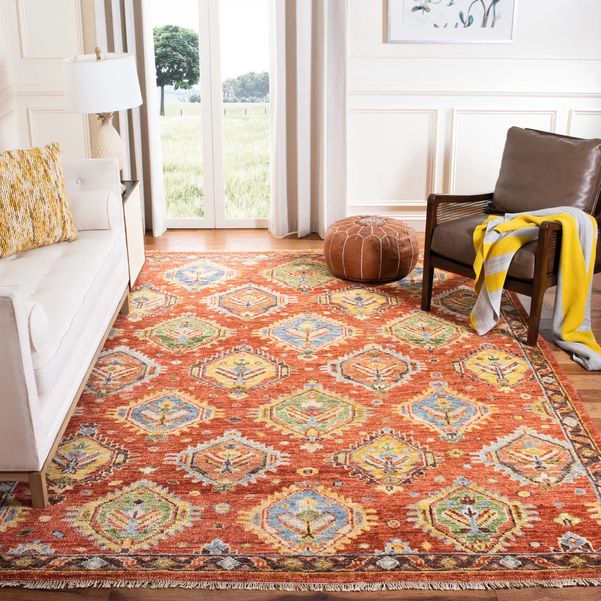 Safavieh Samarkand 10'-0" x 14'-0" Rug in Rust / Brown