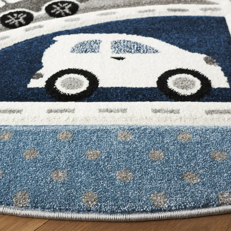 Safavieh Carousel Kids 100 6'-7" x 6'-7" Rug in Grey / Blue