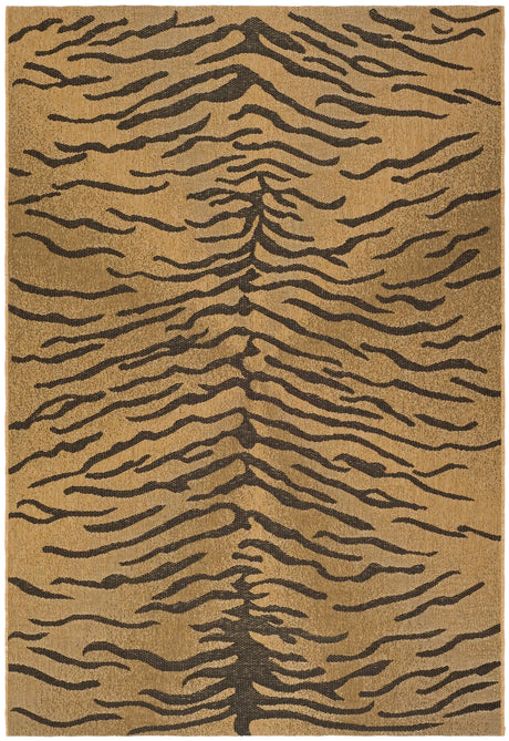 Safavieh Courtyard 4'-0" x 5'-7" Rug in Gold / Natural