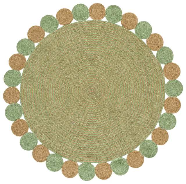 Safavieh Braided 5'-0" x 5'-0" Rug in Green / Gold