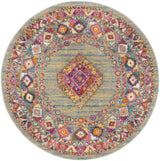 Safavieh Madison 6'-7" x 6'-7" Rug in Light Grey / Fuchsia