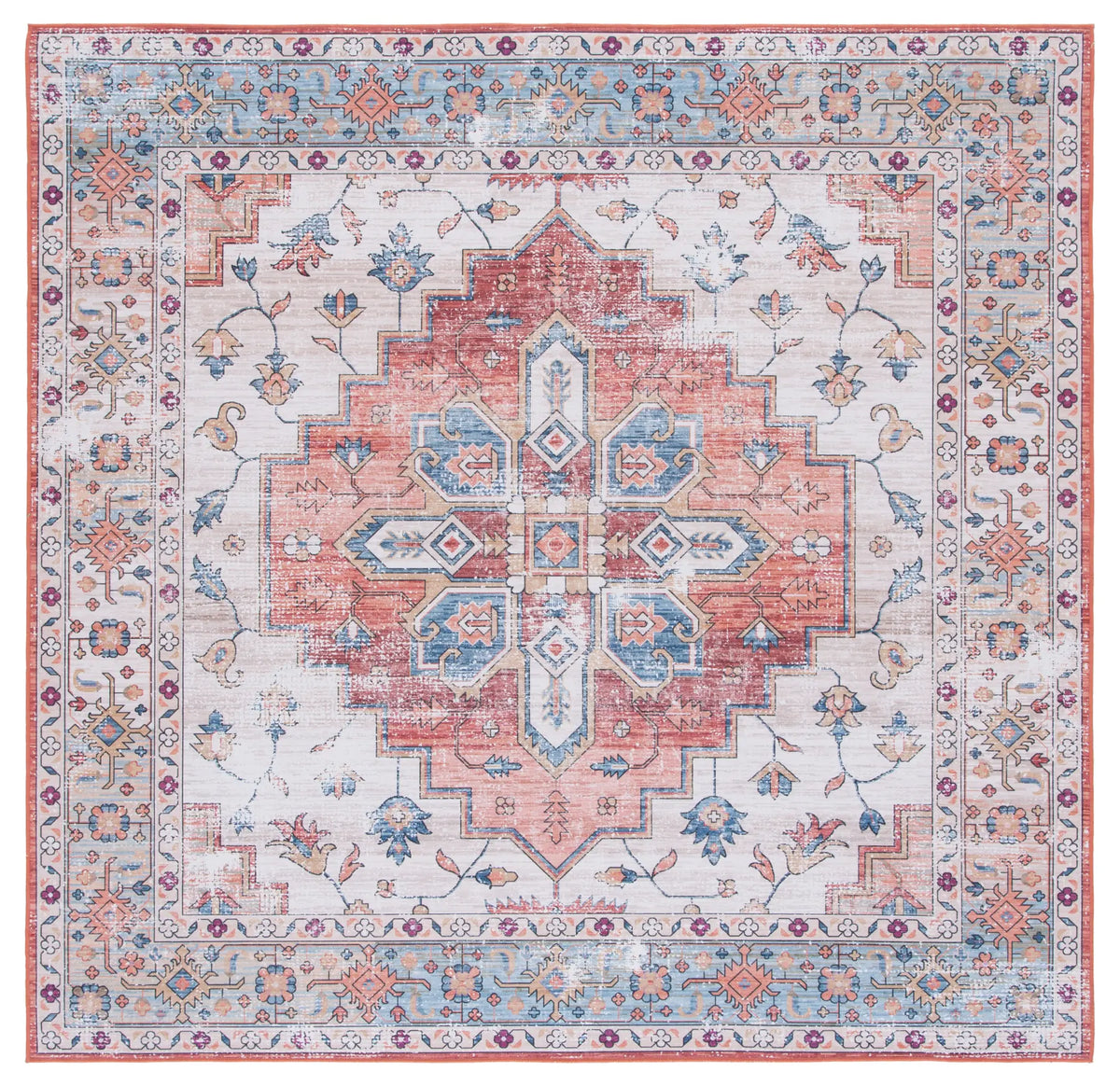 Safavieh Tucson 5'-0" x 5'-0" Rug in Beige / Blue