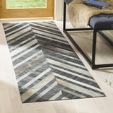 Safavieh Studio Leather 2'-3" x 7'-0" Rug in Ivory / Dark Grey