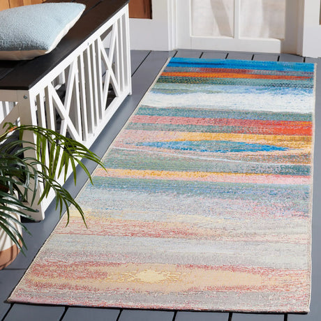 Safavieh Barbados 500 2'-8" x 10'-5" Rug in Light Blue / Pink