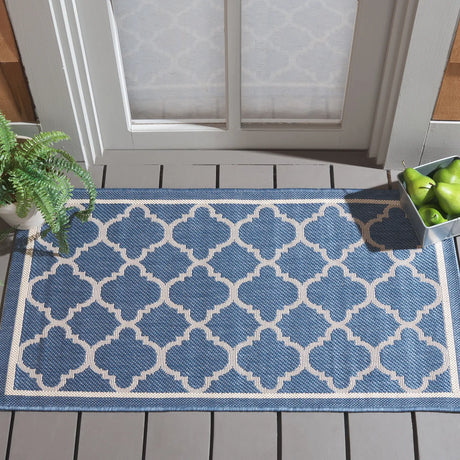 Safavieh Courtyard 2'-0" x 3'-7" Rug in Blue / Beige