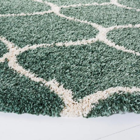 Safavieh Hudson Shag 7'-0" x 7'-0" Rug in Light Green / Ivory