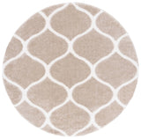 Safavieh Tahoe Shag 6'-7" x 6'-7" Rug in Beige / White