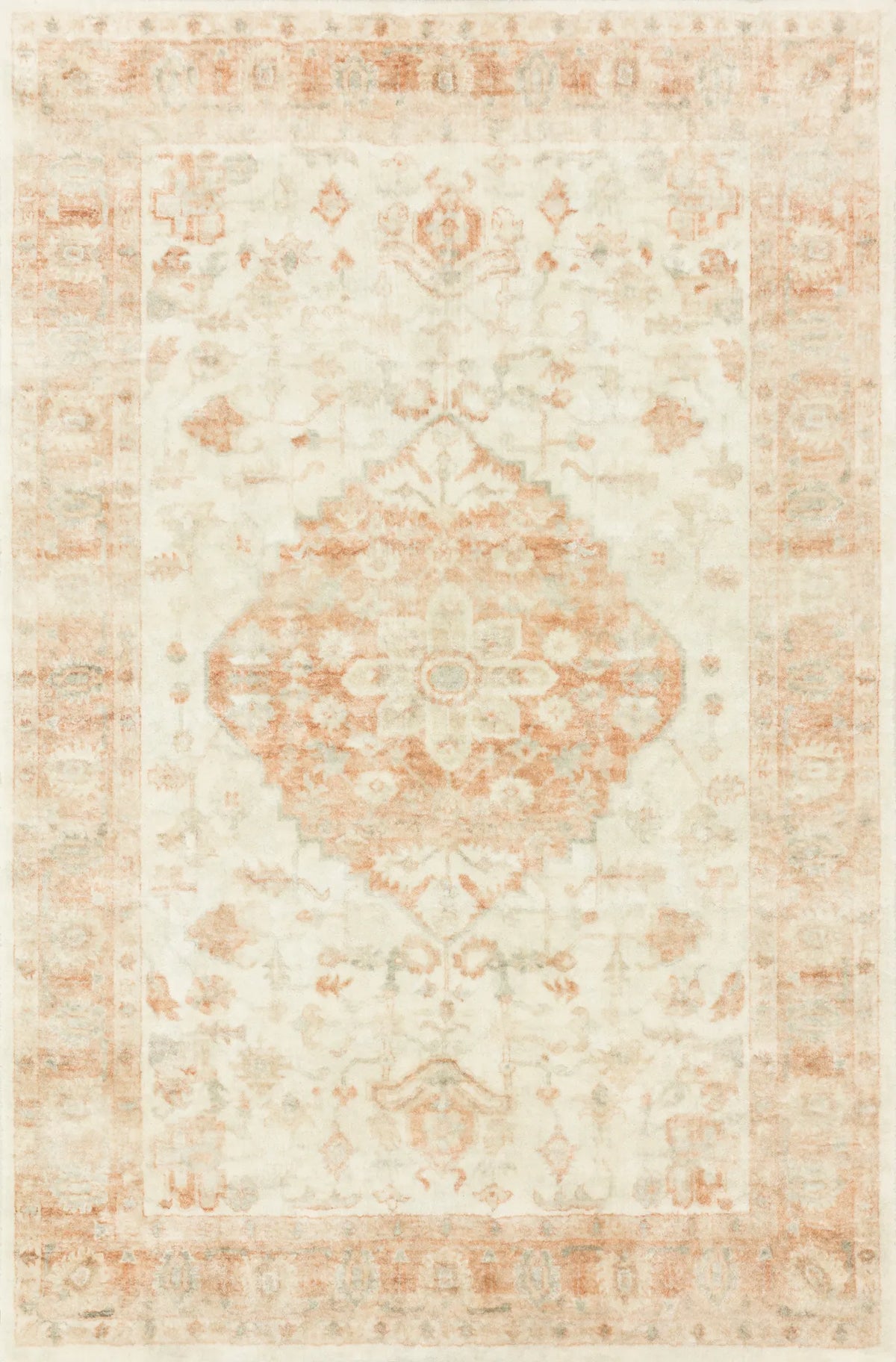 Loloi Rosette Ros-03 Ivory/Terracotta Rugs - main flat