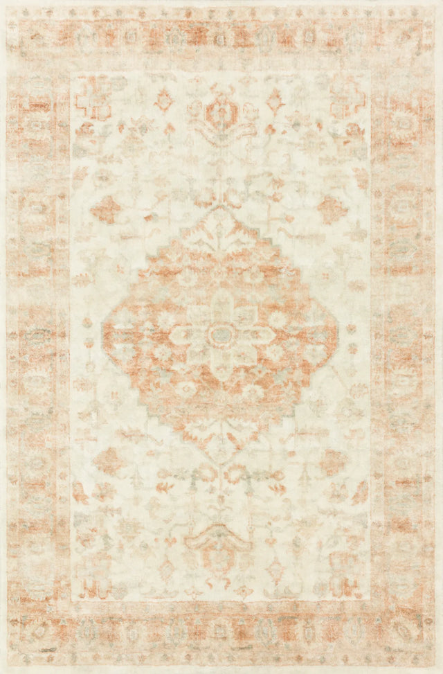 Loloi Rosette Ros-03 Ivory/Terracotta Rugs - main flat