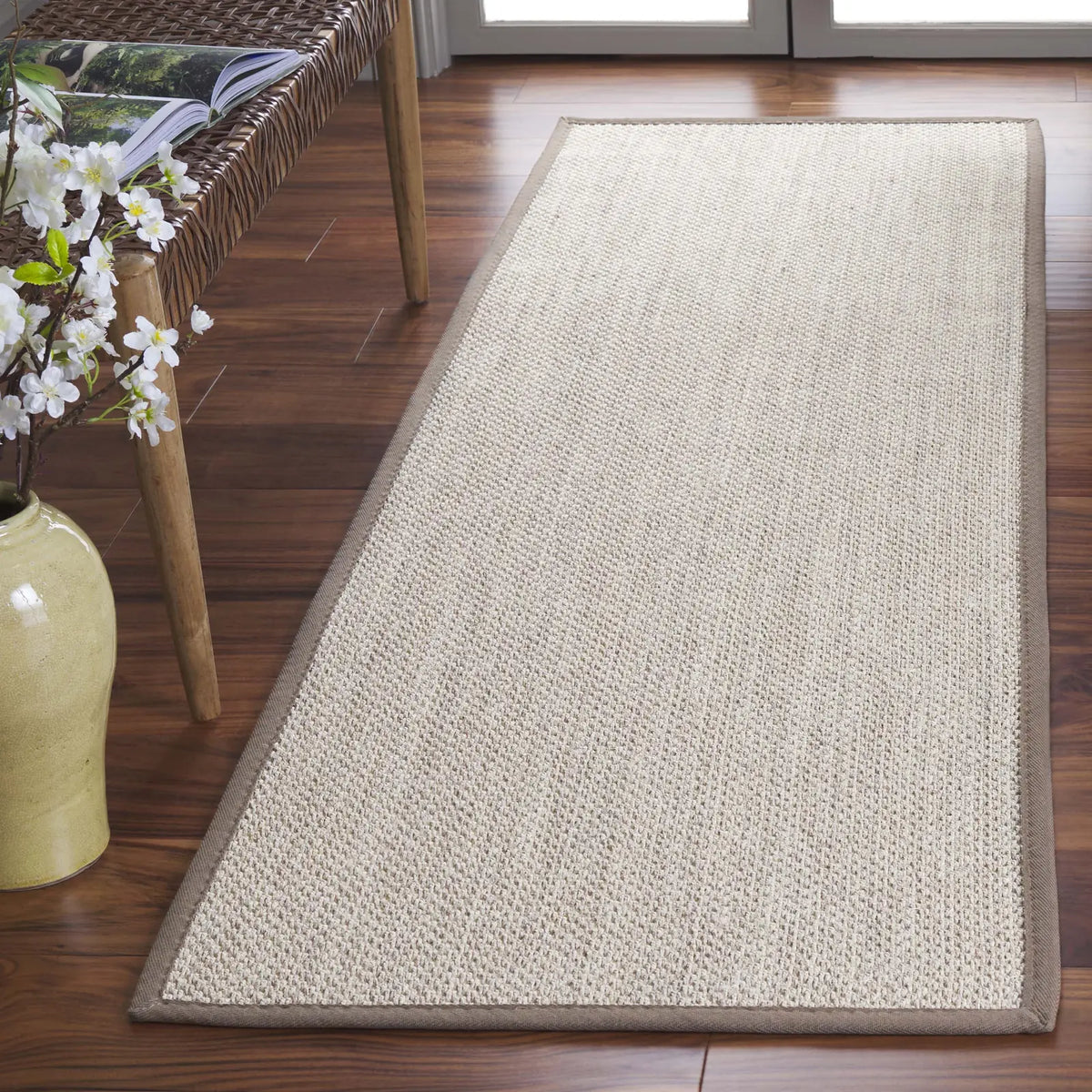 Safavieh Natural Fiber 2'-6" x 10'-0" Rug in Marble / Khaki Grey