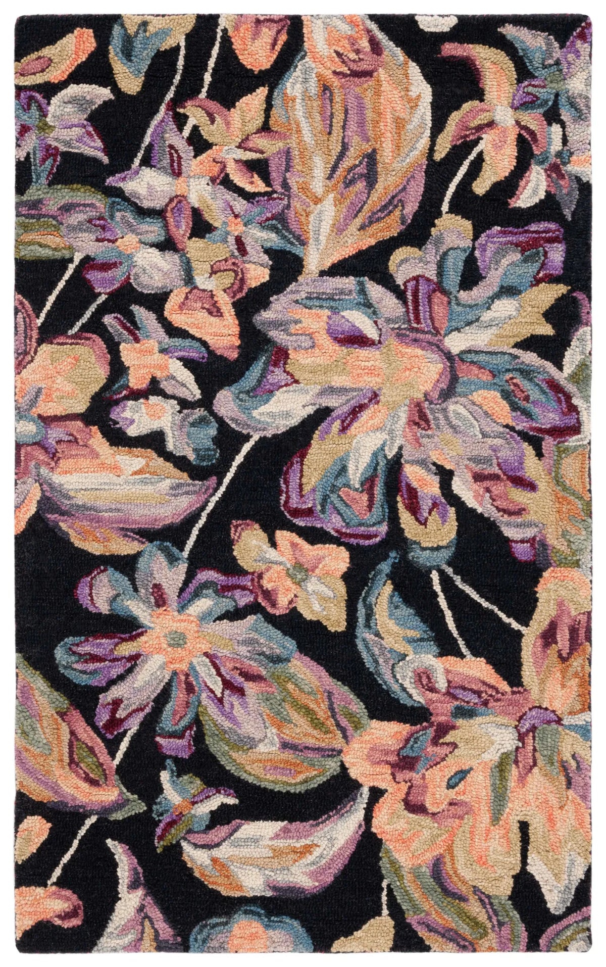 Safavieh Blossom 3'-0" x 5'-0" Rug in Black / Plum