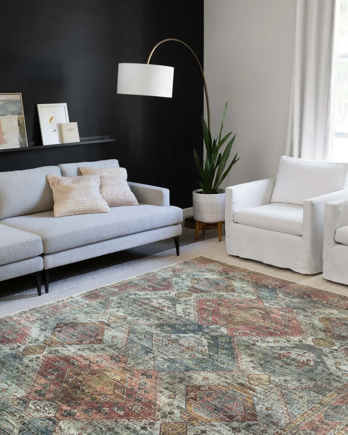 Loloi Skye Sky-06 Apricot/Mist Rugs - room scene 1