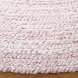 Safavieh Braided 5'-0" x 5'-0" Rug in Ivory / Pink