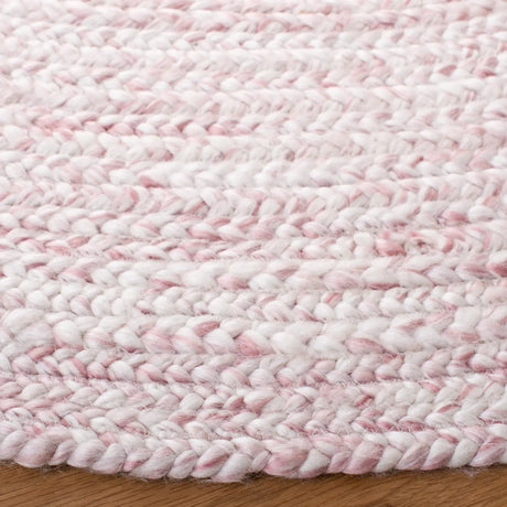 Safavieh Braided 5'-0" x 5'-0" Rug in Ivory / Pink