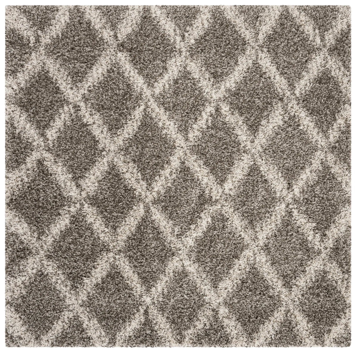 Safavieh Hudson Shag 5'-0" x 5'-0" Rug in Grey / Ivory