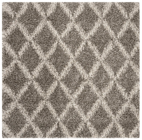 Safavieh Hudson Shag 5'-0" x 5'-0" Rug in Grey / Ivory