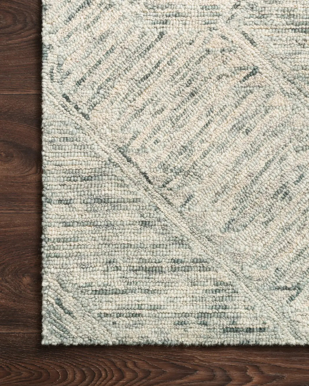 Loloi Ziva Zv-05 Sky Rugs - corner on wood