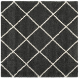 Safavieh Hudson Shag 7'-0" x 7'-0" Rug in Dark Grey / Ivory