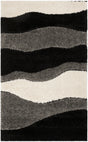 Safavieh Florida Shag 3'-3" x 5'-3" Rug in Grey / Black